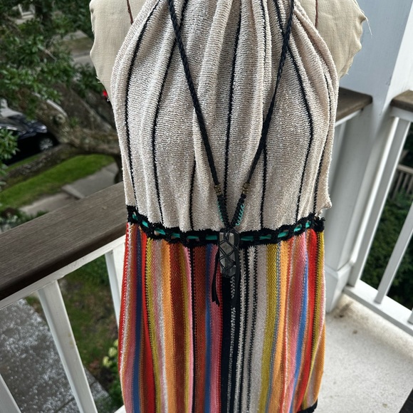 Free People beach cover up or day dress. Halter. Rare. Adjusting tie low back. - Picture 2 of 5